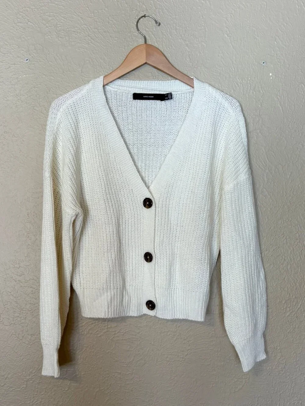 Vero Moda White Knit Cardigan, Size S - Picture 3 of 7
